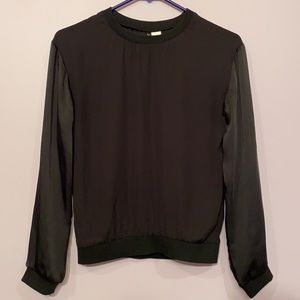 Divided Black Blouse Size 2